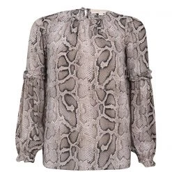 MICHAEL Michael Kors Snake Ruffle Long Sleeve Blouse