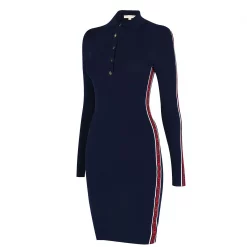 MICHAEL Michael Kors Michael Michael Kors Long Sleeve Tape Polo Dress -MICHAEL Michael Kors Official Shop 65223918 xxl a11