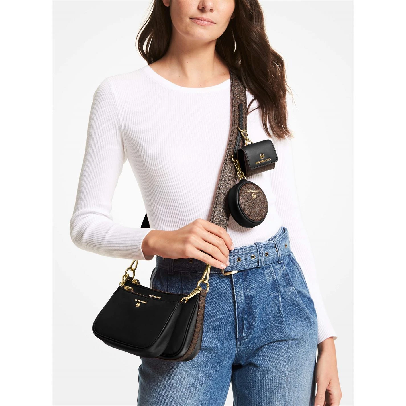 MICHAEL Michael Kors Jet Set Nylon Medium Xbody Bag 5 MICHAEL Michael Kors Jet Set Nylon Medium Xbody Bag - Image 3