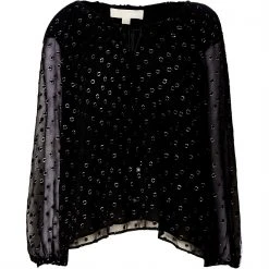 MICHAEL Michael Kors Draw String V Neck Blouse